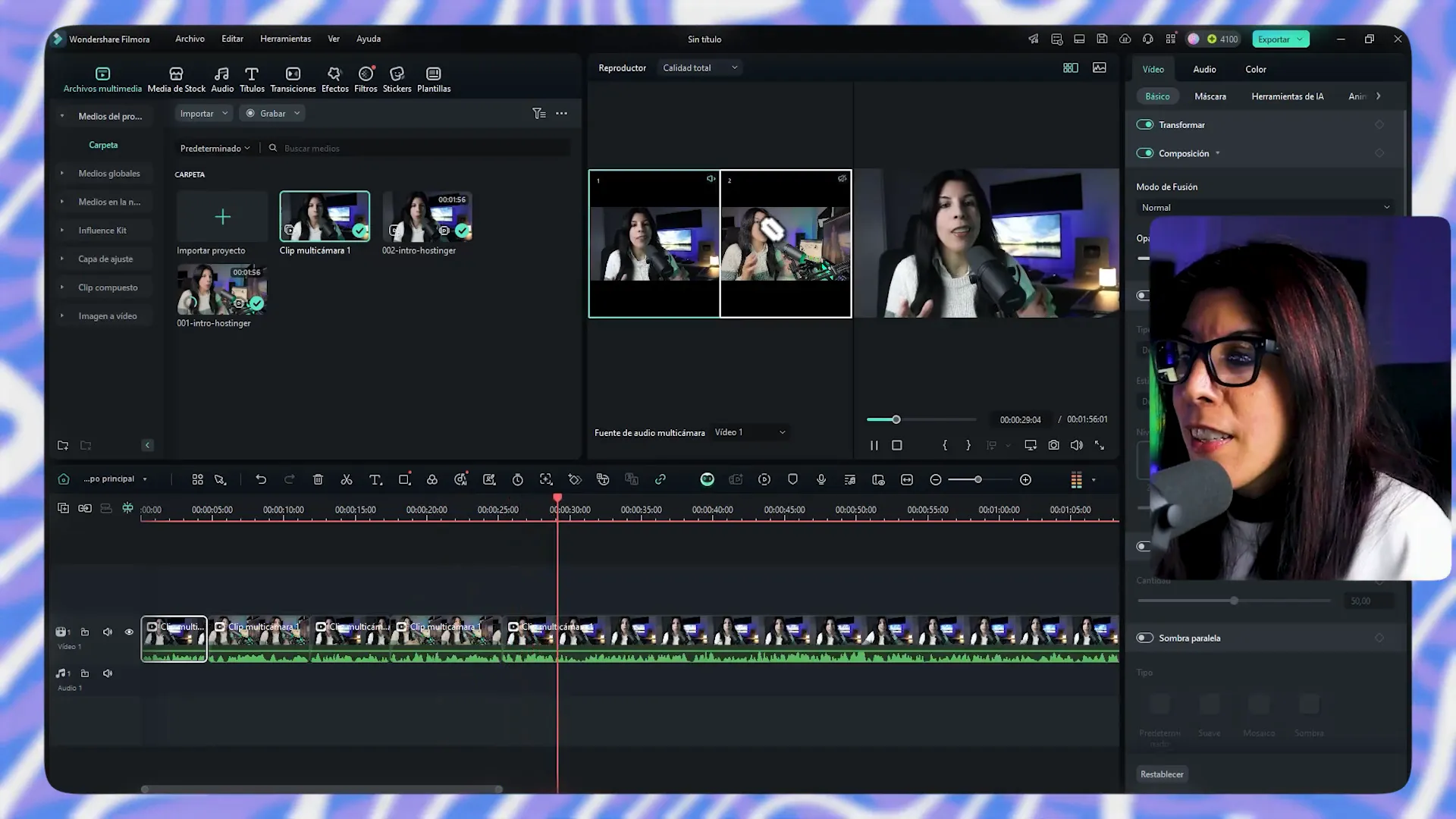 Edición multicámara en Filmora