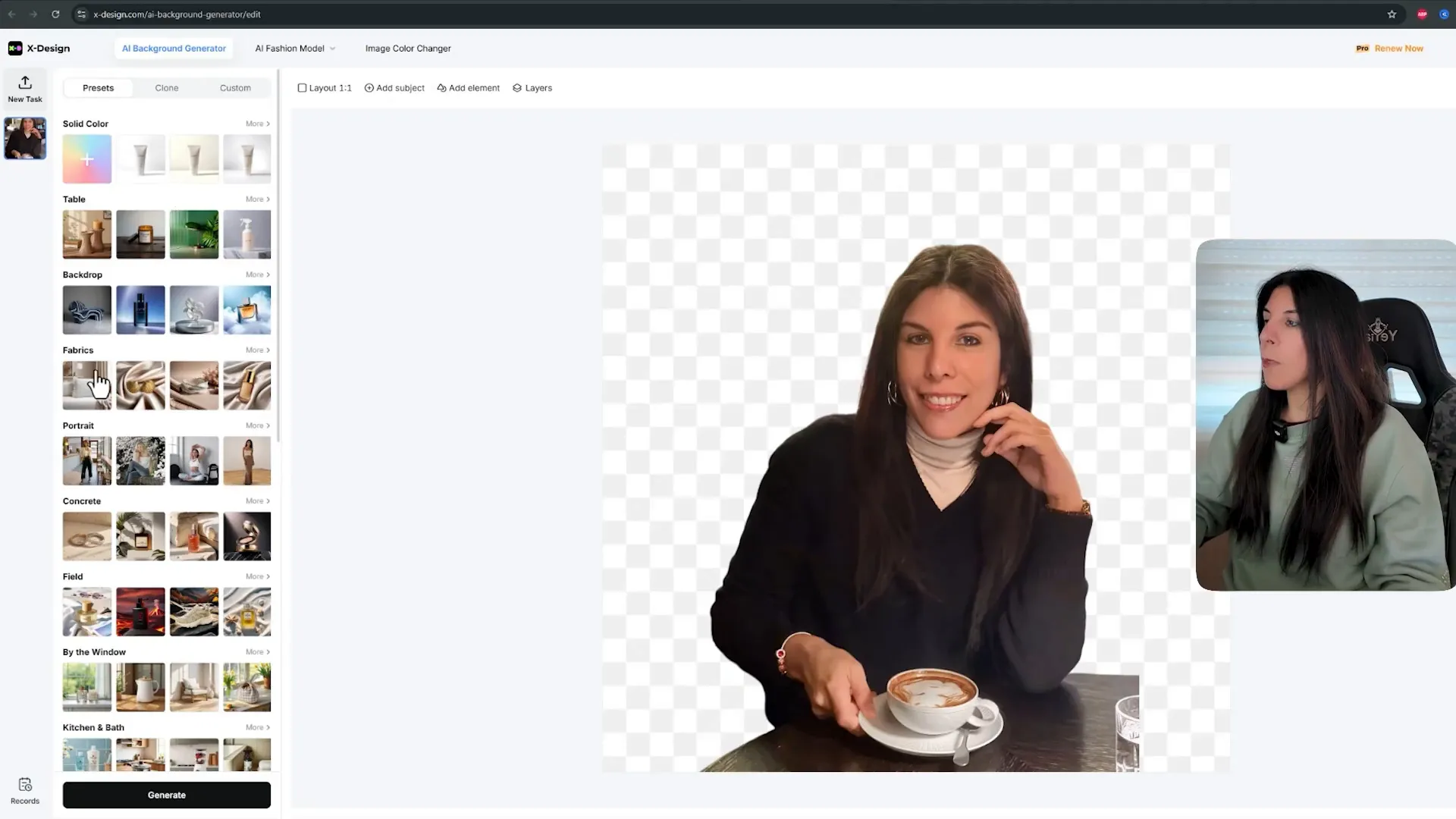 Generador de fondos en X-Design