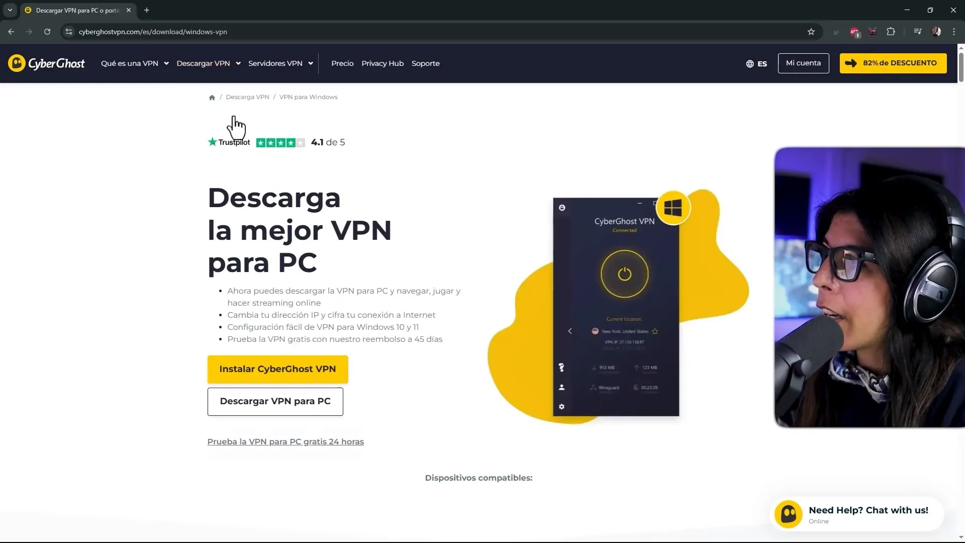 Descargando CyberGhost VPN