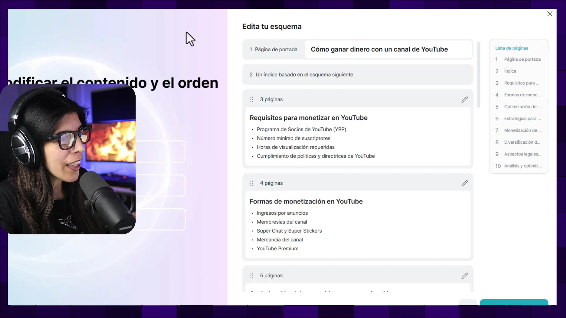 Ejemplo de una presentación generada por Miri Canvas