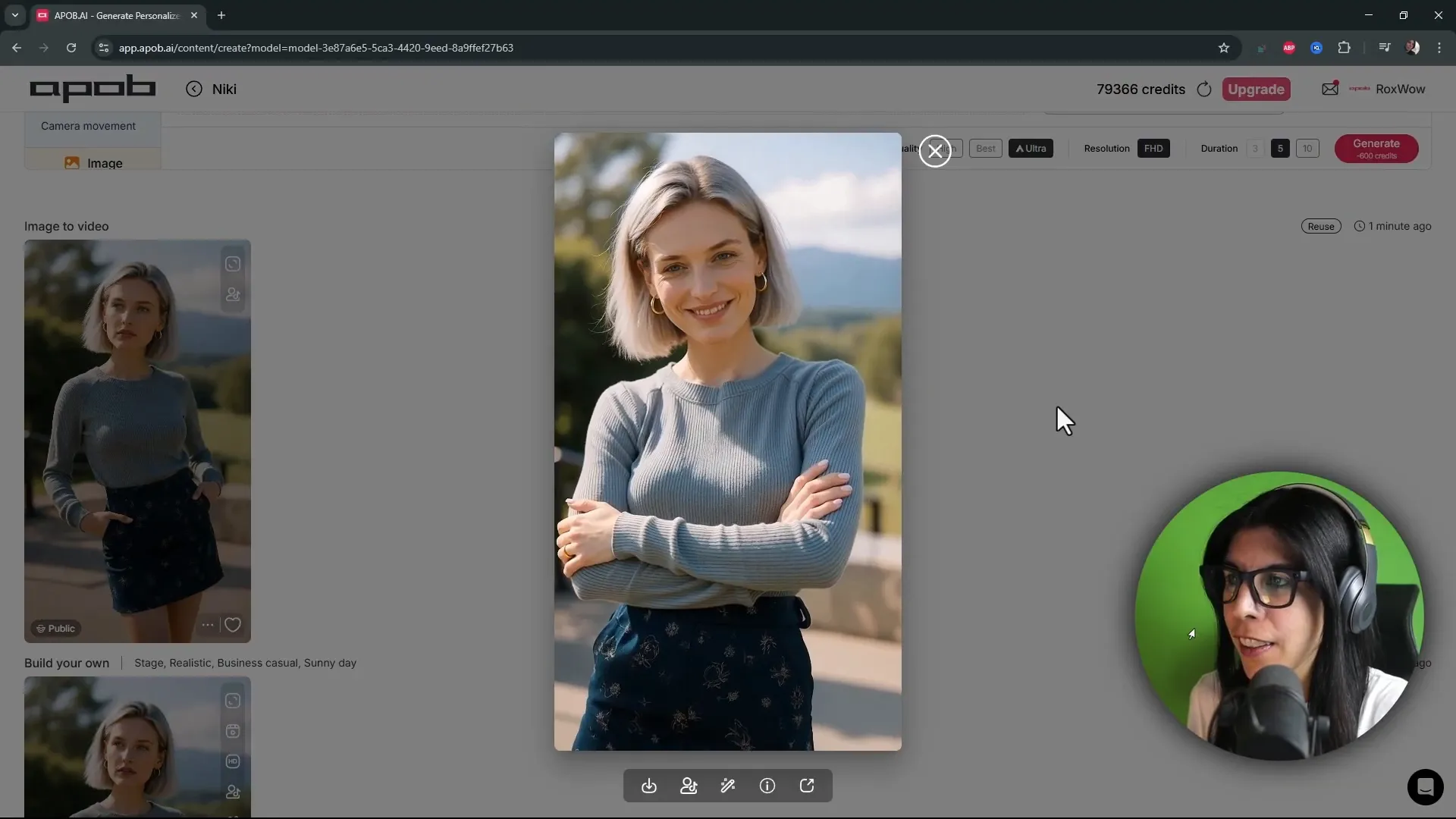 Vídeo animado del influencer virtual