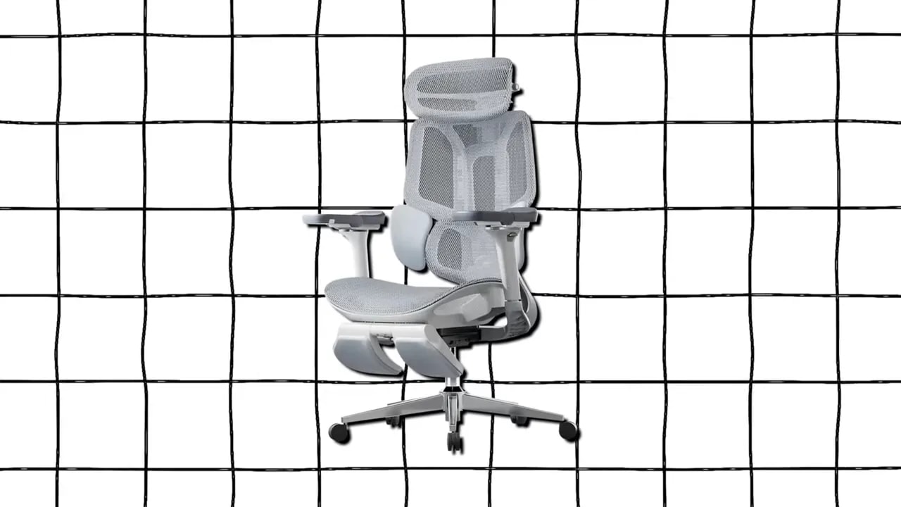 silla ergonómica Hbada E3 Pro, vista completa sobre fondo claro